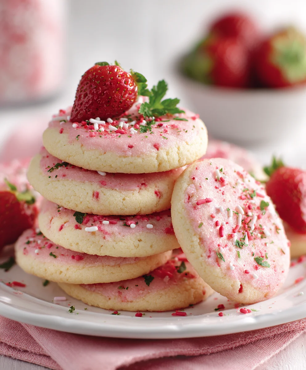 Double Strawberry Sugar Cookies