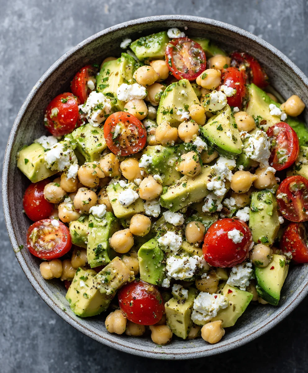 Chickpea Feta Avocado Salad: Easy & Healthy Recipe
