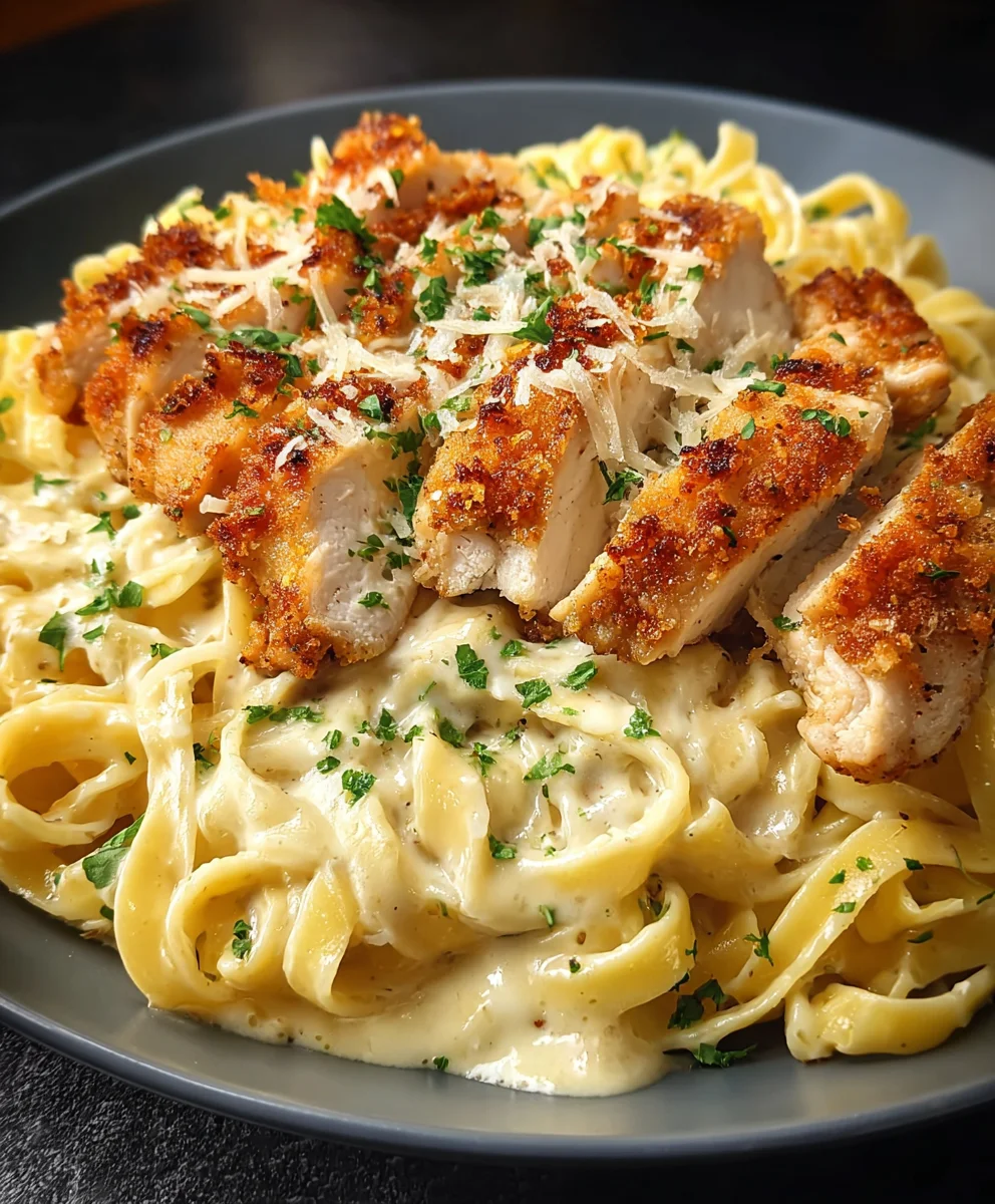 Crispy Chicken Fettuccine Alfredo: Ultimate Creamy Pasta
