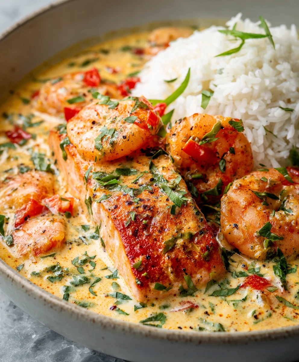 Creamy Salmon Shrimp Cajun: Quick & Easy Flavorful Dish!