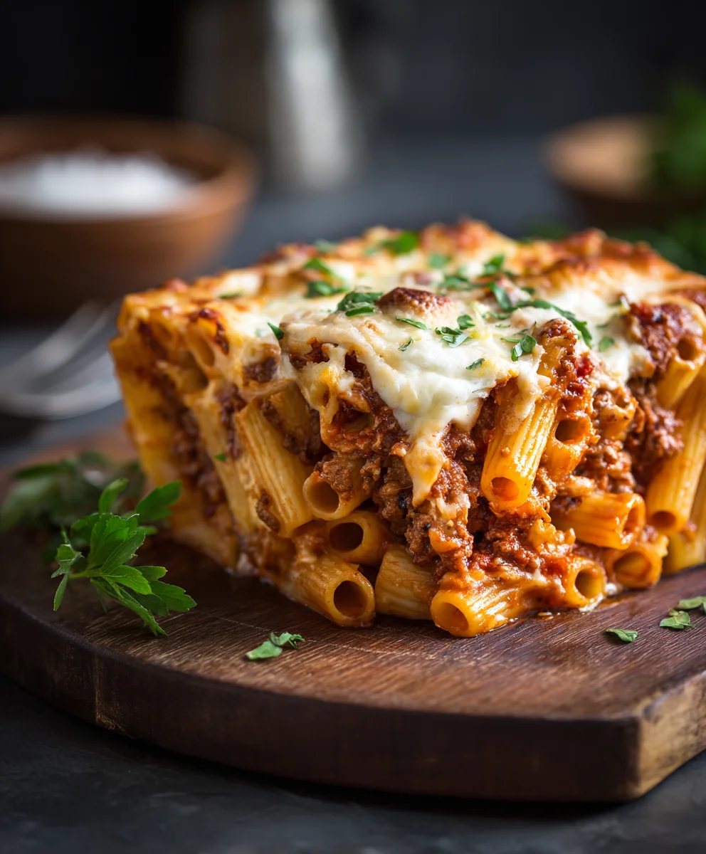 Classic Baked Ziti Recipe: Beef, Ricotta & Melted Cheese