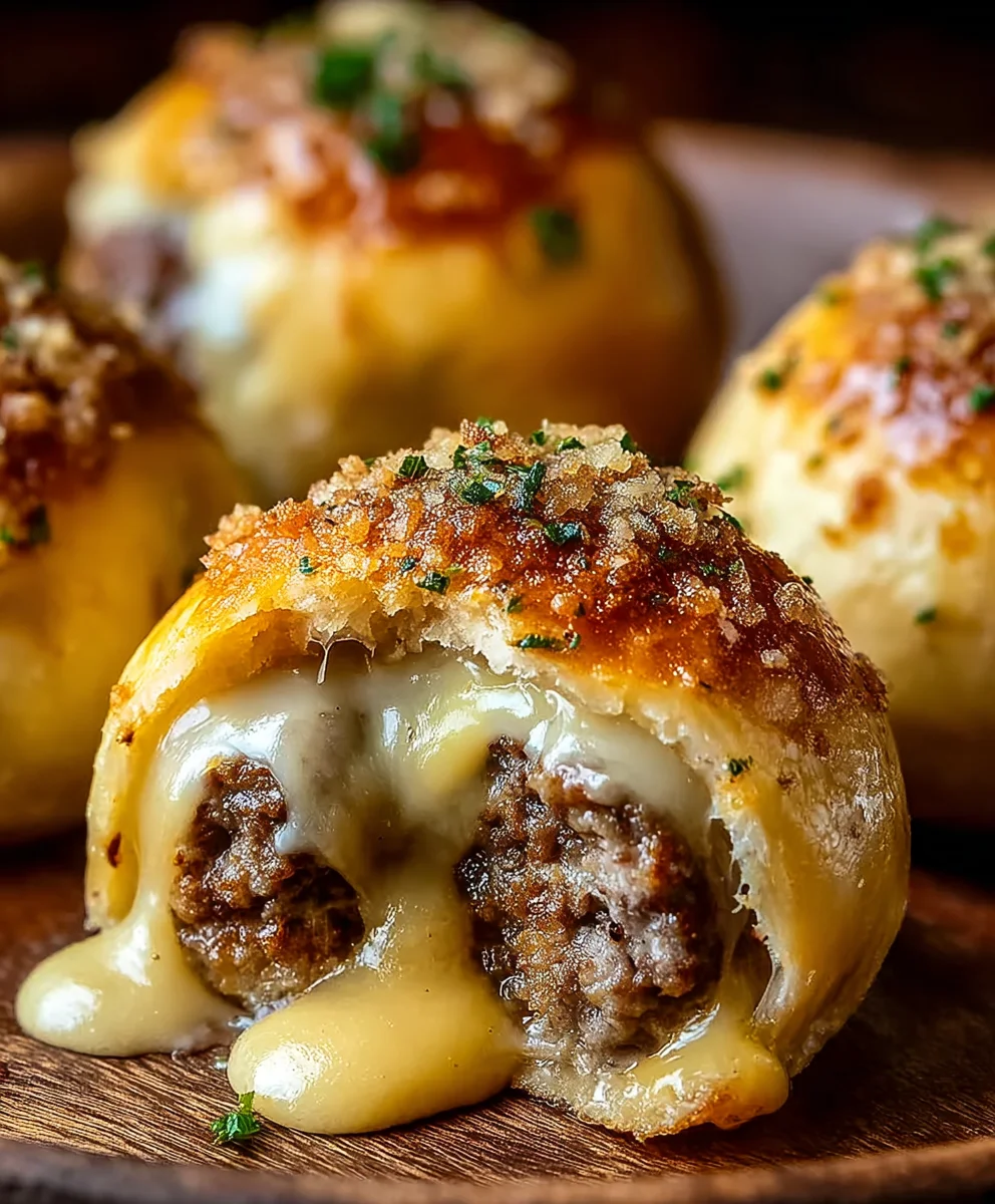 Garlic Parmesan Cheeseburger Bombs: Easy & Cheesy Bites!
